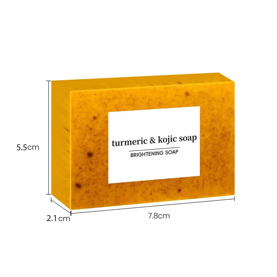 Savon Artisanal Curcuma & Acide Kojique au Citron – Éclat, Anti-Taches Visage & Corps – 100g