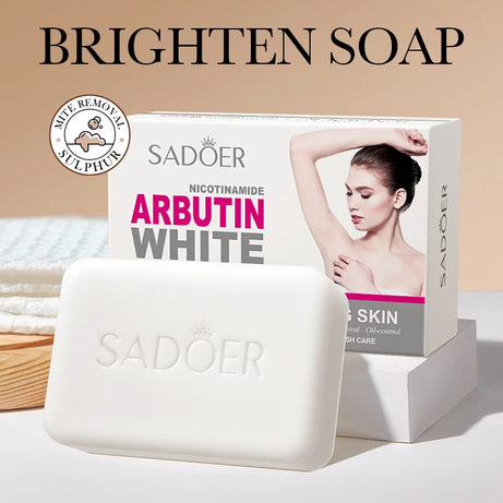 Savon visage moussant SADOER à la niacinamide et à l'arbutine, hydratant, éclaircissant et nettoyant en profondeur pour le corps et le visage. Savon artisanal.