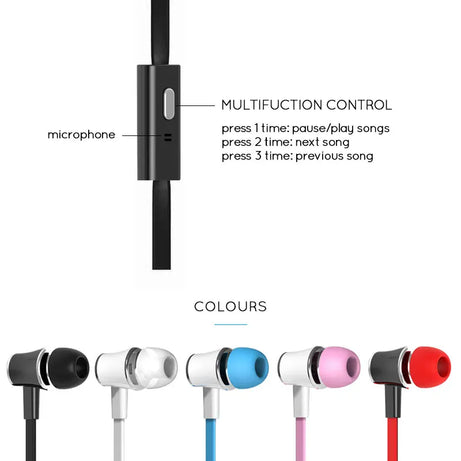 Écouteurs filaires Extra Bass avec microphone et prise jack 3,5 mm, style Noodles, pour Samsung