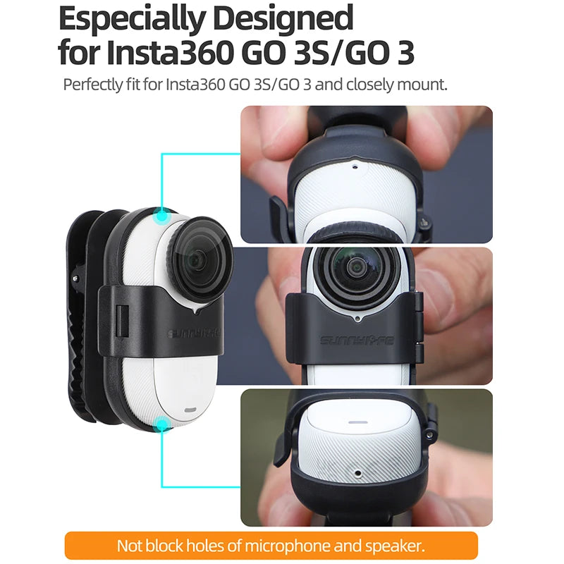 Support de fixation pour sac à dos avec clip de suspension rotatif à 360° pour caméra sportive Insta360 Go 3S/Go 3. Accessoires pour caméra Insta360 Go 3S.