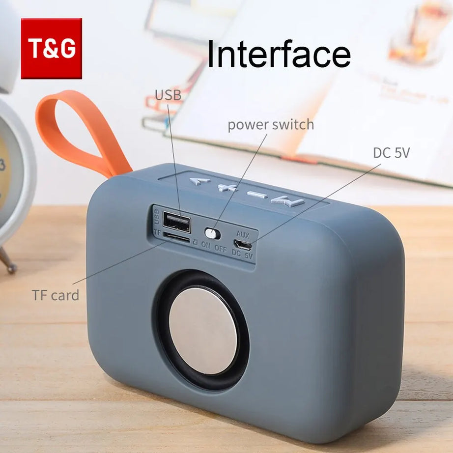 Barre de son portable mini sans fil TG506 Bluetooth 5.0 pour intérieur et extérieur, haute fidélité, compatible carte TF, radio FM, étanche