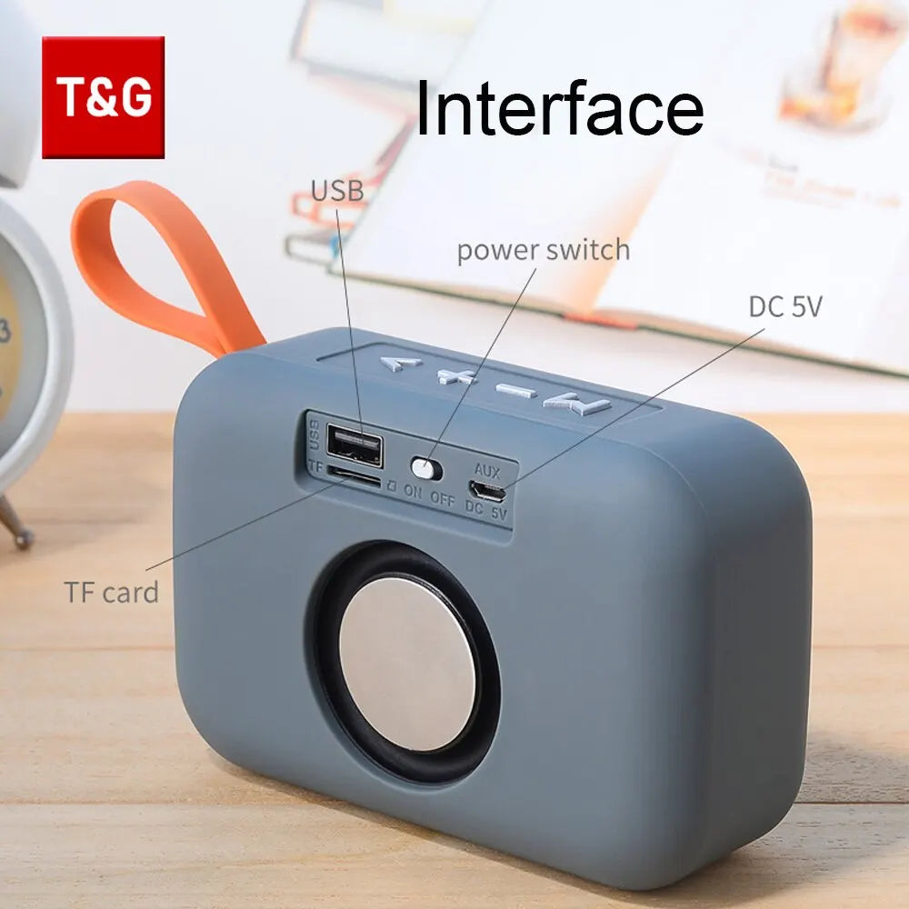 Barre de son portable mini sans fil TG506 Bluetooth 5.0 pour intérieur et extérieur, haute fidélité, compatible carte TF, radio FM, étanche