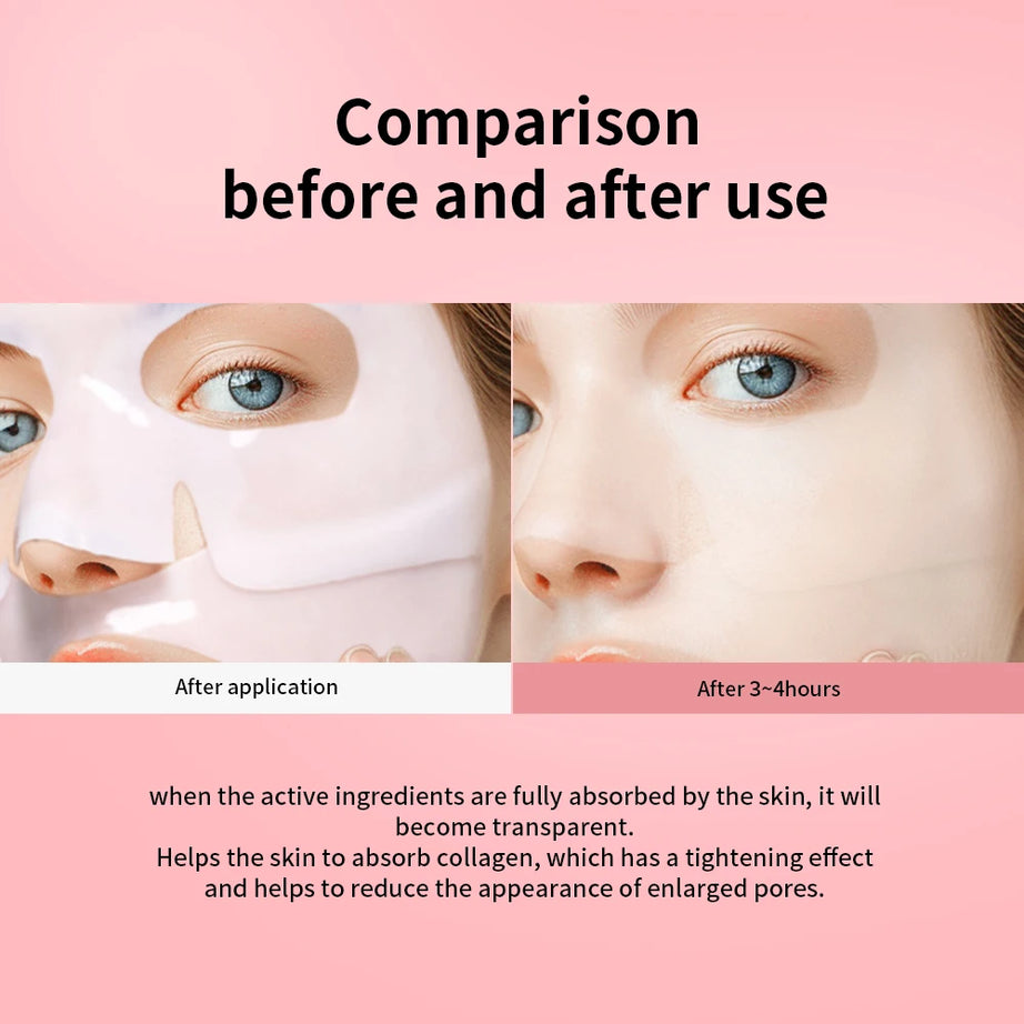 Masque Bio-Collagen Real Deep, supplément de collagène, masque hydrogel hydratant de nuit, améliore l'élasticité, minimise les pores et raffermit