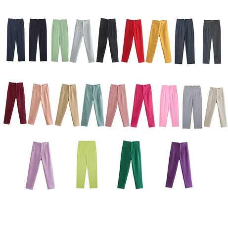 Tenues de bureau Koekop Pantalons crayon Noir Rose Blanc Pantalons Femme Mode Vêtements de bureau Pantalons taille haute pour femmes Pantalons habillés