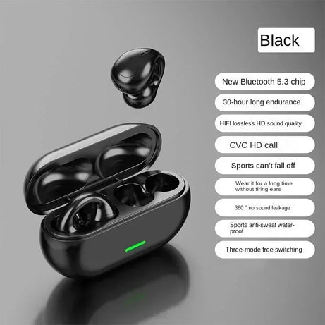 Nouveaux écouteurs sans fil à conduction osseuse T75 d'origine, Bluetooth 5.3, pour le sport, avec un son HiFi et une étanchéité optimale. Casque TWS étanche.