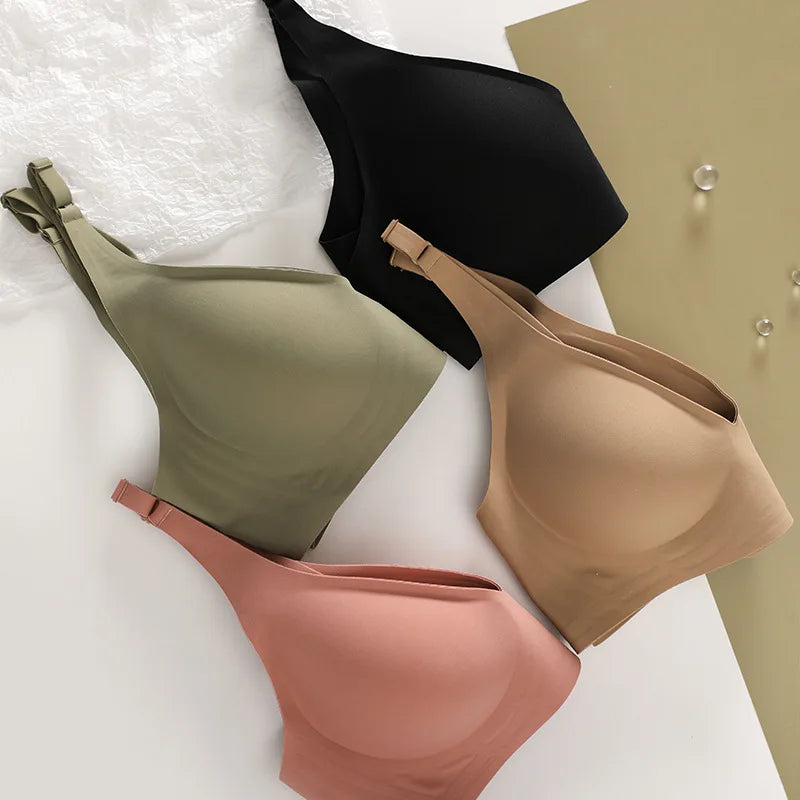 Soutien-gorge sexy sans coutures et sans armatures, soutien-gorge ajustable, sous-vêtements féminins, brassière rembourrée push-up, lingerie intime