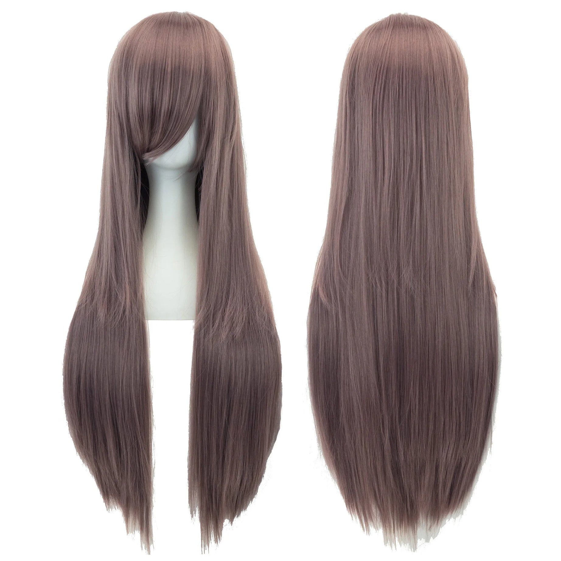 Perruque synthétique Soowee de 80 cm de long, blanche et violette, idéale pour le cosplay, les fêtes et les coiffures noires. Cheveux raides. Postiche pour femme.