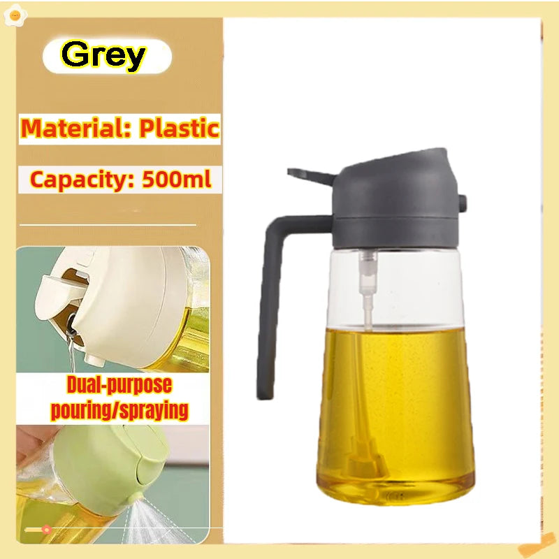 Flacon pulvérisateur d'huile de 200/300/500 ml pour barbecue et cuisson à l'huile d'olive, flacon en plastique, flacon vide pour vinaigre ou pinceau à huile