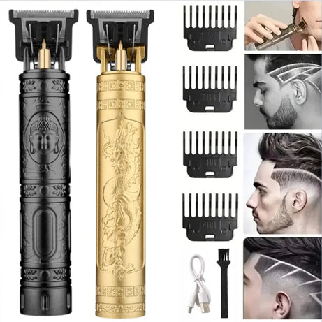 Tondeuse à cheveux professionnelle, machine de coupe de cheveux de barbier rechargeable, tondeuse en métal pour hommes
