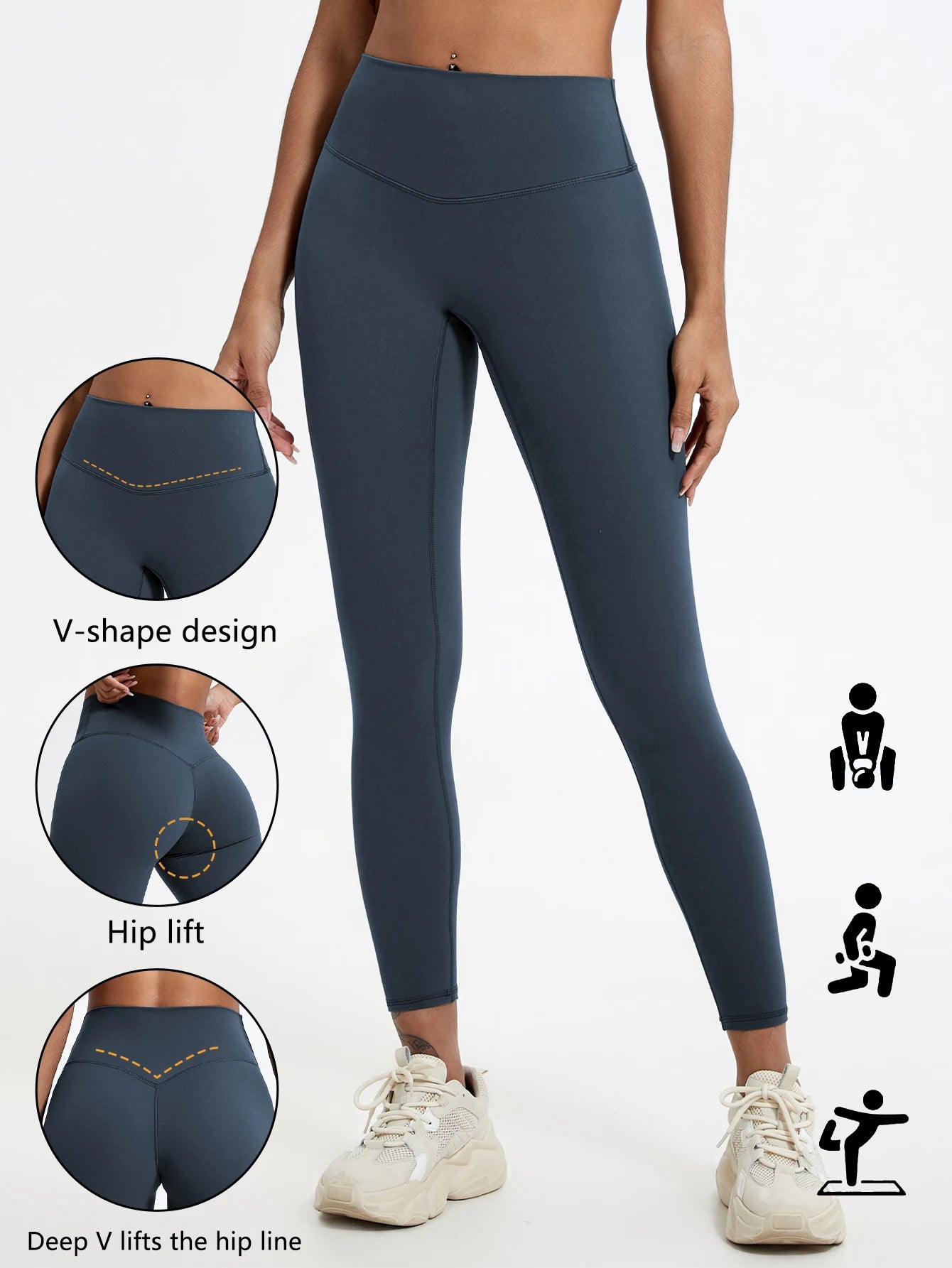 Leggings taille haute Hearuisavy en tissu ultra doux, séchage rapide, parfaits pour la gym, le yoga et la course à pied. Effet push-up.