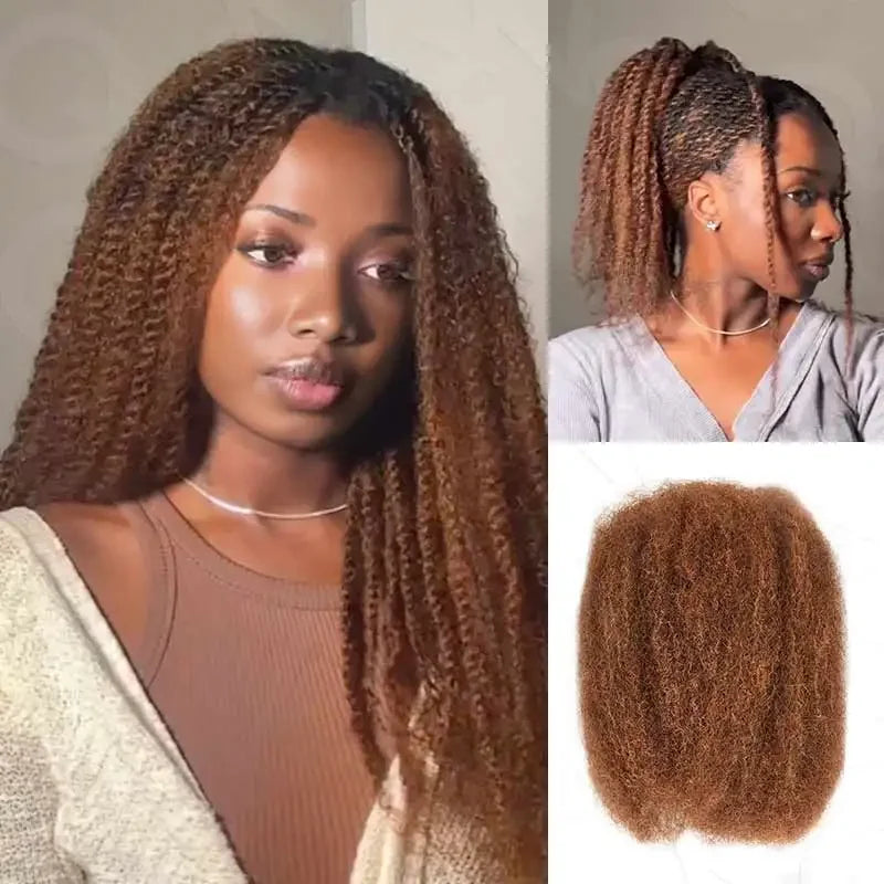 Cheveux Black Pearl Top QVR péruviens crépus bouclés mini twist 50 g/pièce, cheveux humains crépus afro en vrac pour tresses, 100 % cheveux Remy.