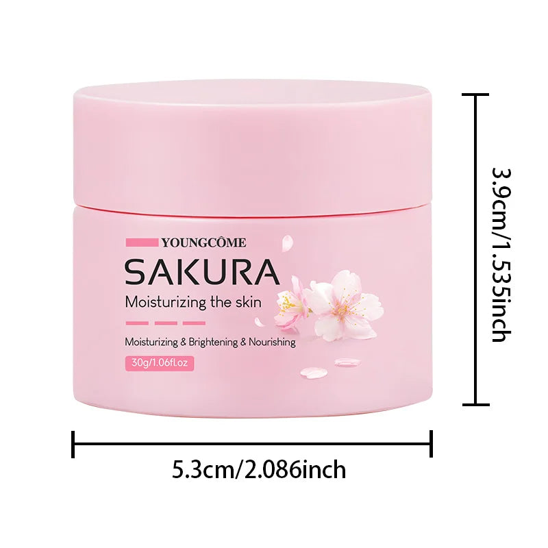Crème à l'essence de sakura, soin hydratant visage à la fleur de cerisier pour peaux sèches et rugueuses, soin anti-âge liftant, nourrissant et réparateur au collagène