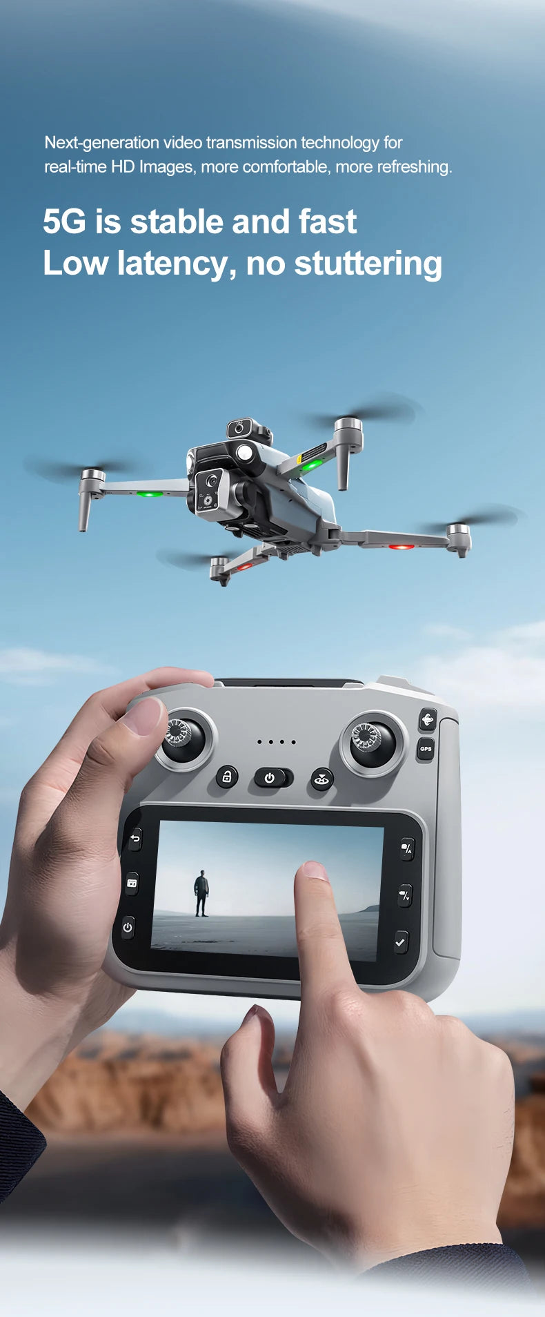 Nouveau drone K19 MAX GPS professionnel avec caméra 8K, vol FPV aérien, évitement d'obstacles, télécommande grand écran et drone pliable