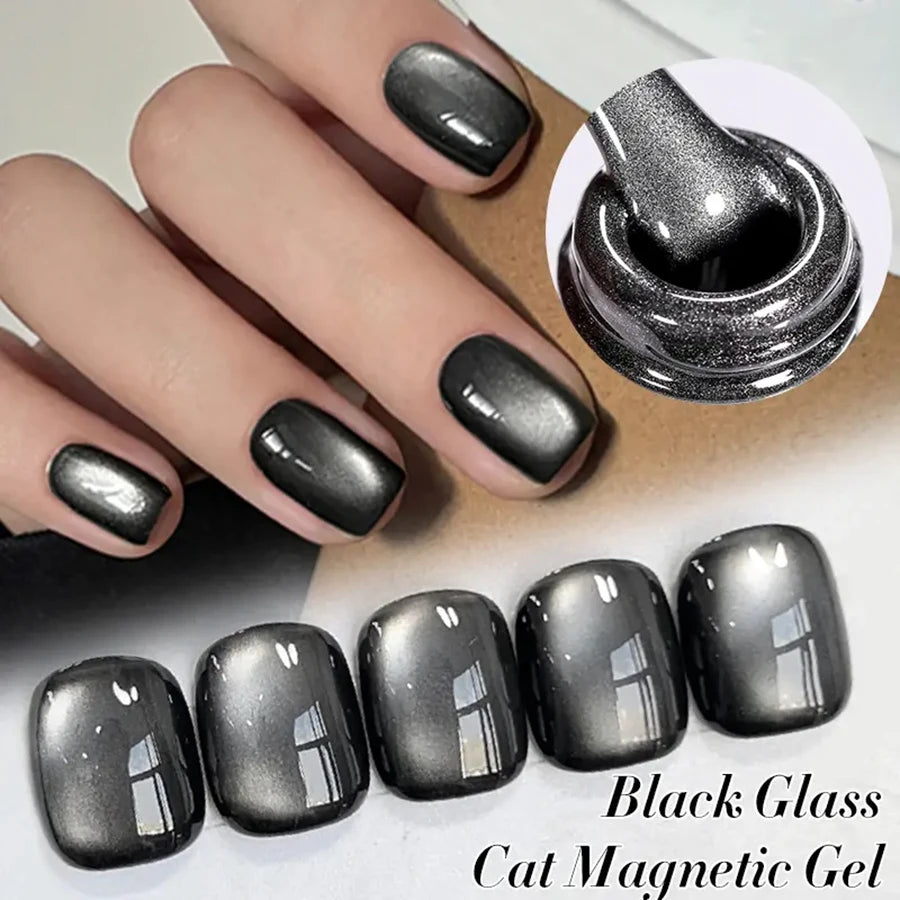 Vernis à ongles gel blanc effet œil de chat TC Flow Light (1 à 9 pièces) - Ultra brillant, semi-permanent, UV, effet miroir, aimant pour ongles