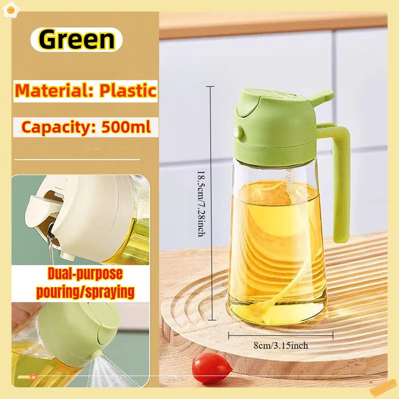 Flacon pulvérisateur d'huile de 200/300/500 ml pour barbecue et cuisson à l'huile d'olive, flacon en plastique, flacon vide pour vinaigre ou pinceau à huile