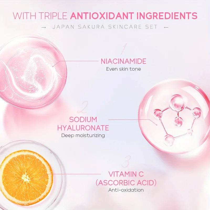 Crème à l'essence de sakura, soin hydratant visage à la fleur de cerisier pour peaux sèches et rugueuses, soin anti-âge liftant, nourrissant et réparateur au collagène