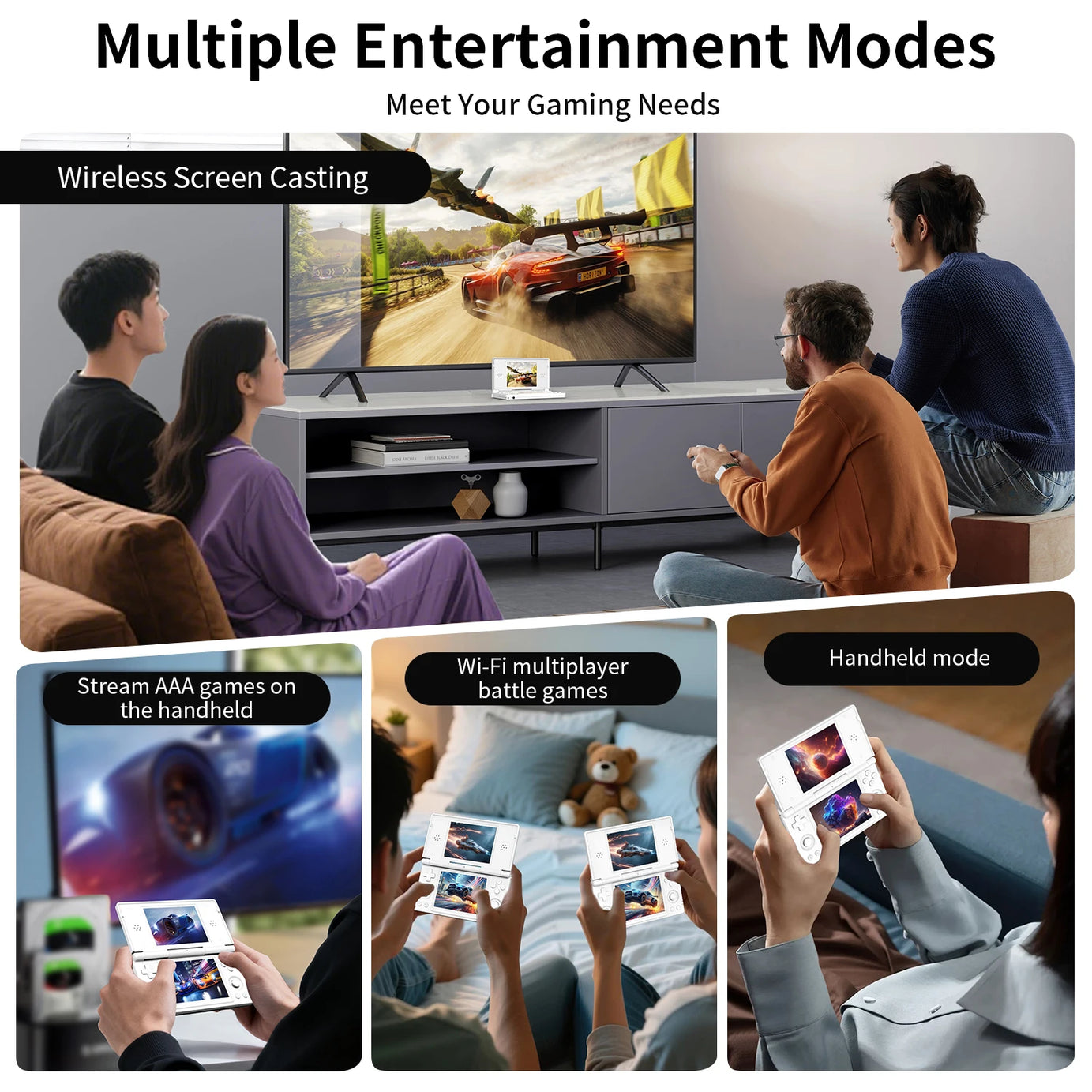 Console de jeux portable Anbernic RG DS, double écran IPS 4 pouces, Android, batterie 4000 mAh, lecteur de jeux vidéo à clapet, compatible avec le streaming Wi-Fi RixelHK