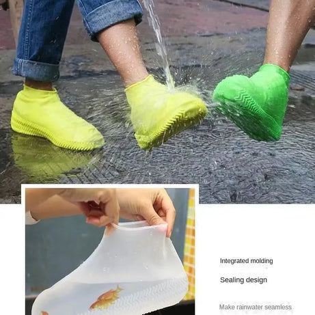 1 paire de couvre-chaussures imperméables en silicone, résistants aux irrégularités du bord, pour bottes de pluie, accessoires pour les journées pluvieuses en extérieur
