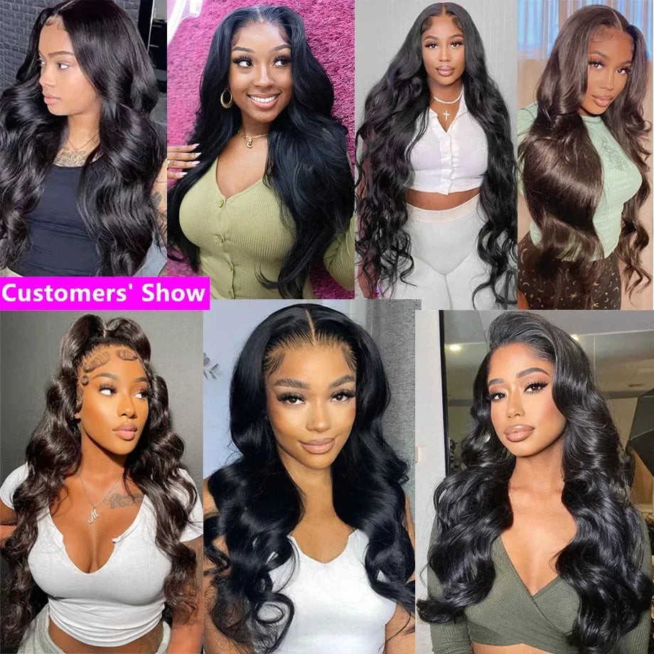 Perruque Lace Frontale Transparente HD 13x6, ondulée, en cheveux humains Remy, densité 250, 30 à 40 pouces, pour femmes noires