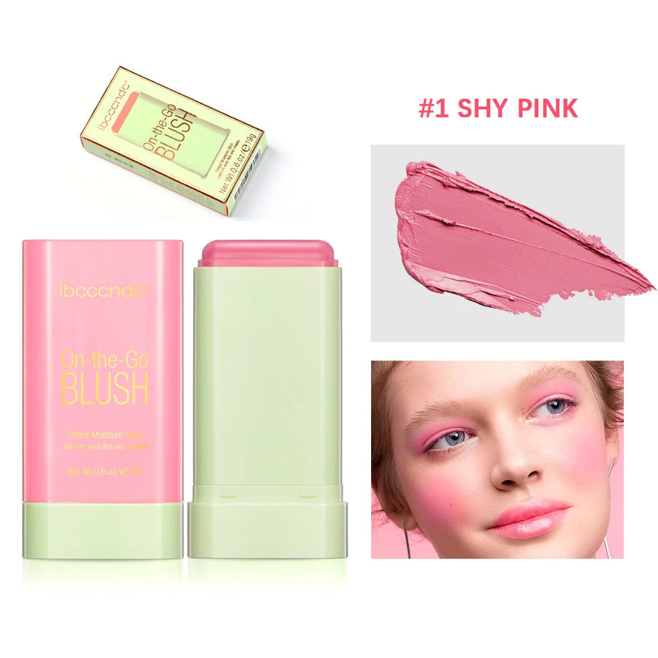 Blush Stick Fonctionnel Maquillage Facile à Colorer Rouge Crème Blush Waterproof Haute Rendu de Couleur Éclat du Teint