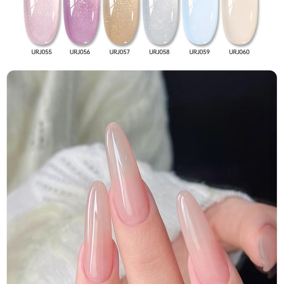 Vernis gel semi-permanent UR SUGAR 15 ml, couleur blanc laiteux translucide, effet gelée, UV, semi-permanent, pour nail art, à dissoudre. Dernière tendance.