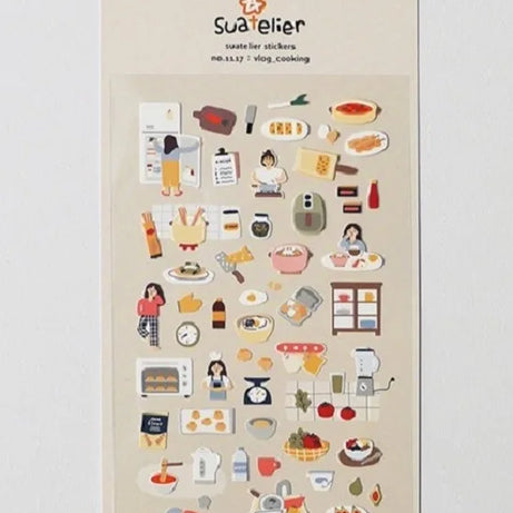 Autocollants Suatelier Foods, scrapbooking esthétique, jolis stickers pour carnets de voyage, décorations coréennes, agendas et fournitures de loisirs créatifs.