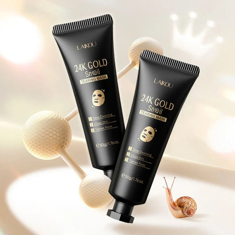 Masque visage exfoliant à l'or 24 carats LAIKOU Sakura : anti-rides, blanchissant, éliminateur de points noirs, masque à déchirer, produits de soin de la peau