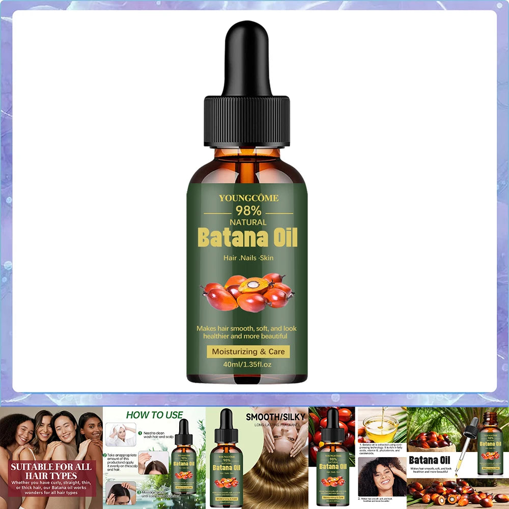 Huile de batana naturelle pour la croissance des cheveux. Huile de batana pure. Apporte brillance et force aux cheveux. Pour femmes. Prévient la chute des cheveux. Élimine les pointes fourchues. 1/3 pièces.