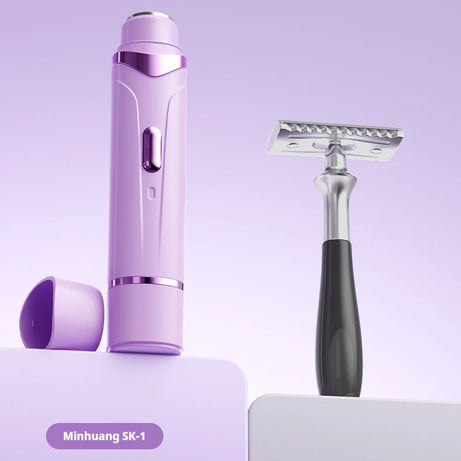 Rasoir électrique 2 en 1 pour femmes, épilation indolore, tondeuse corporelle rechargeable, épilateur pour aisselles et moustache