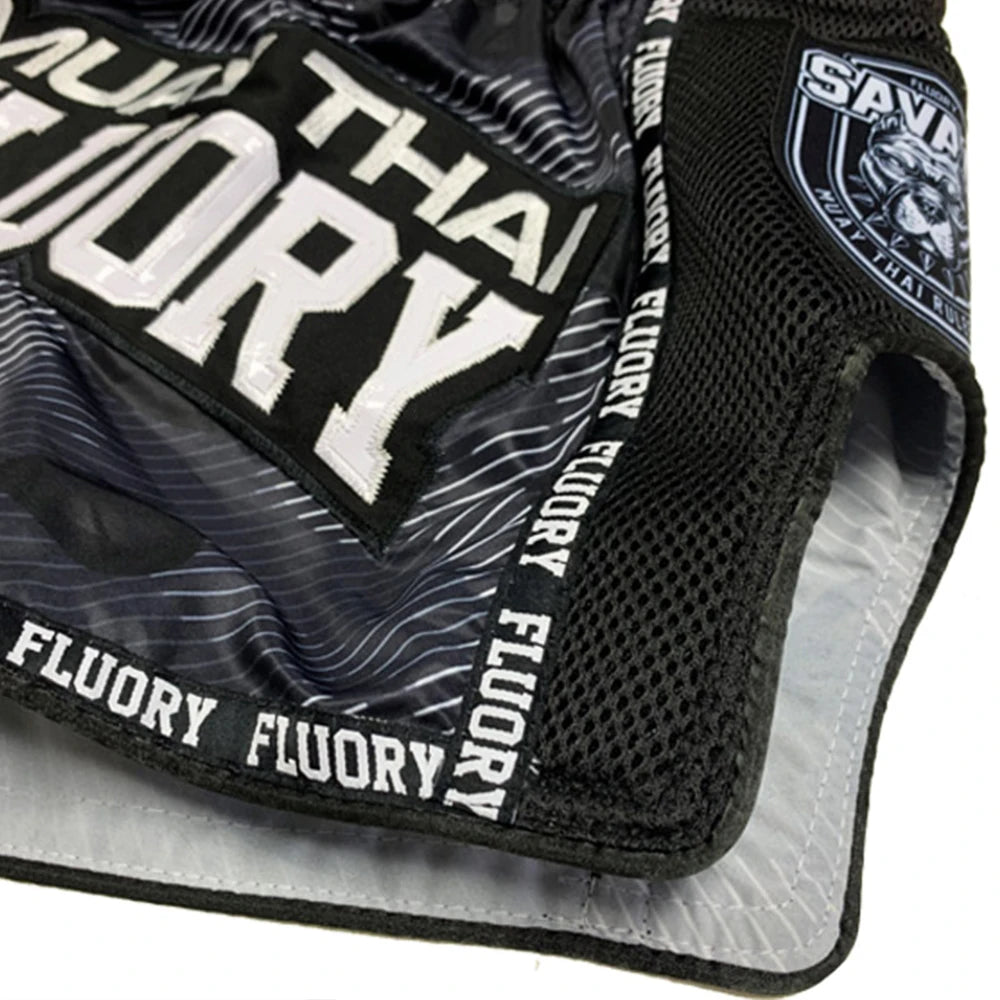 Short de combat FLUORY MMA Muay Thai, pantalon de sport de haute qualité pour enfant, idéal pour l'entraînement de boxe, le kickboxing et le fitness.