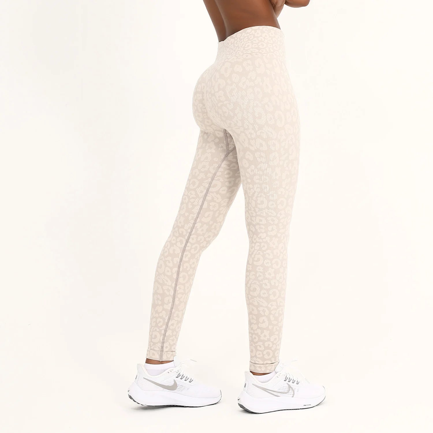 27/5000 Nouveaux pantalons de sport sans coutures, couleur pêche, taille haute, pour le yoga et les activités de plein air