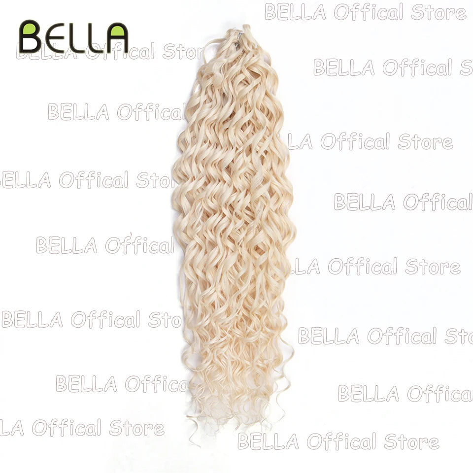 Extensions de cheveux bouclés FASHION IDOL, ondulations profondes, torsades, 50 cm, blond ombré, crochet synthétique.