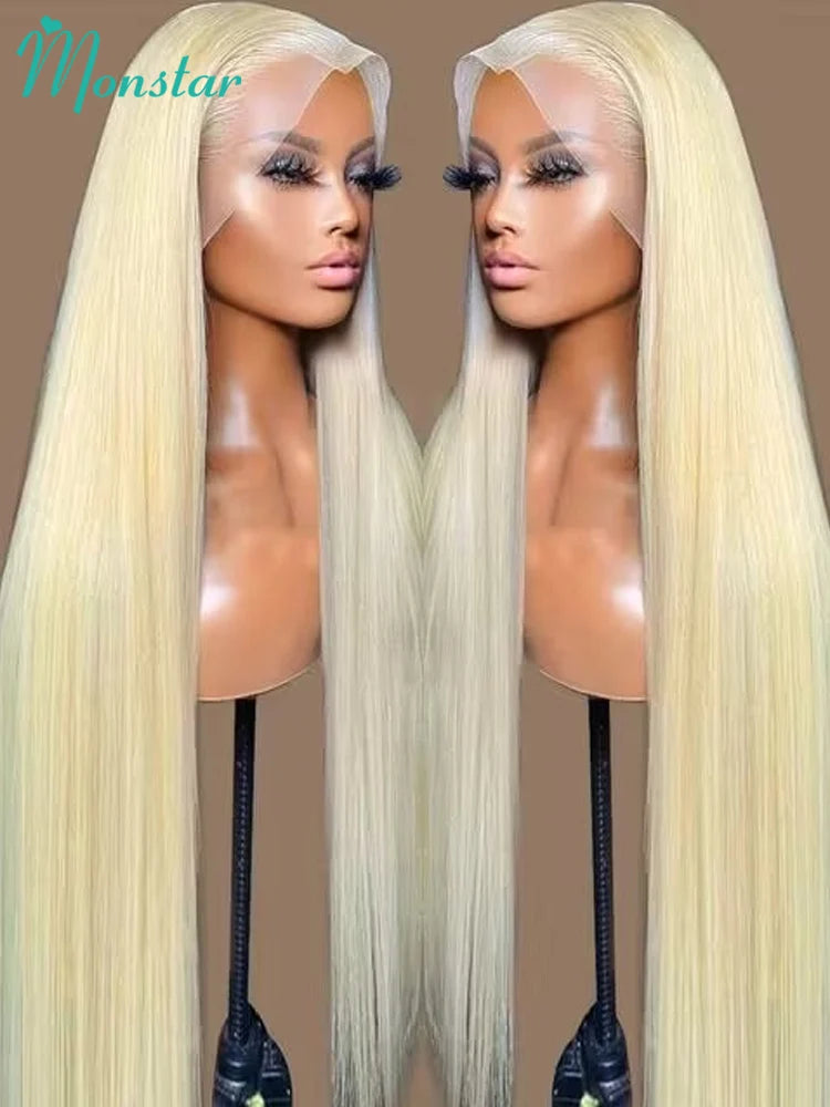 Pelucas de cabello humano con encaje frontal, 13x4 y 13x6, 360 HD, color rubio miel 613, para mujer, cabello brasileño liso natural.