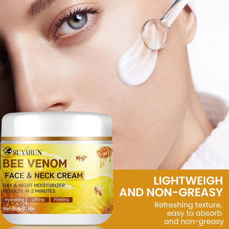 SUYARUN Crème Visage Anti-Âge au Collagène et Venin d'Abeille | Hydratant Raffermissant et Liftant | Réduction des Rides | Hydratation 24H.