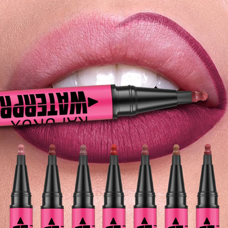 Crayon à lèvres liquide mat 12 couleurs, waterproof, effet repulpant, pour un contour des lèvres naturel et un maquillage contour des lèvres impeccable.