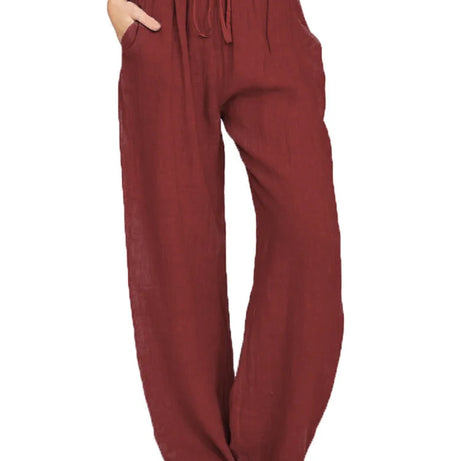 Nouveaux vêtements décontractés d'été et d'automne pour femmes en Europe, en Amérique et en Europe. Pantalons décontractés amples en coton et chanvre.