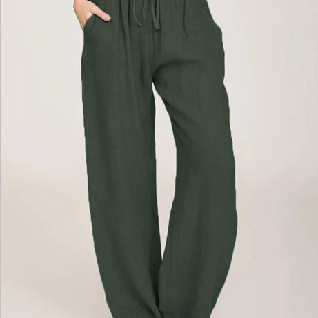 Nouveaux vêtements décontractés d'été et d'automne pour femmes en Europe, en Amérique et en Europe. Pantalons décontractés amples en coton et chanvre.