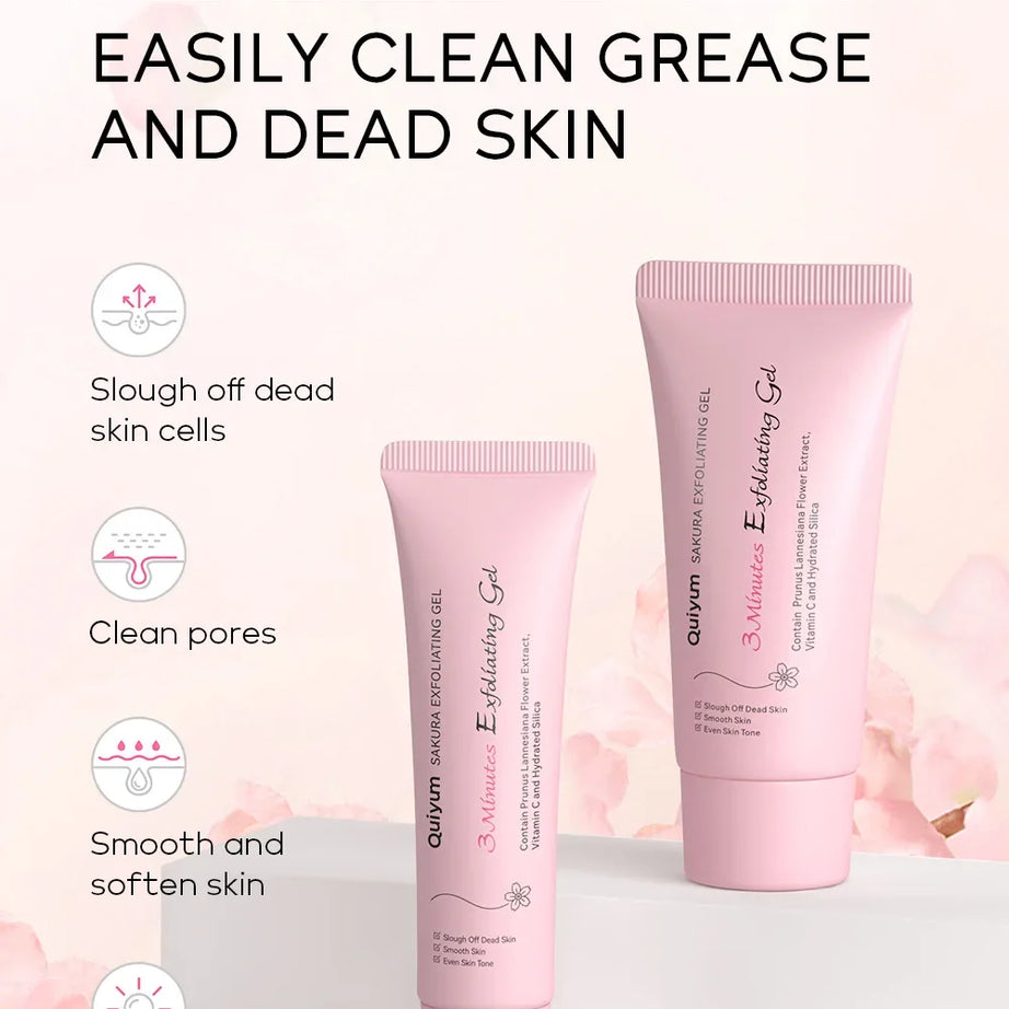 Gel exfoliant Sakura pour le visage, gommage hydratant et nourrissant réparateur, soin beauté 30 g/50 g