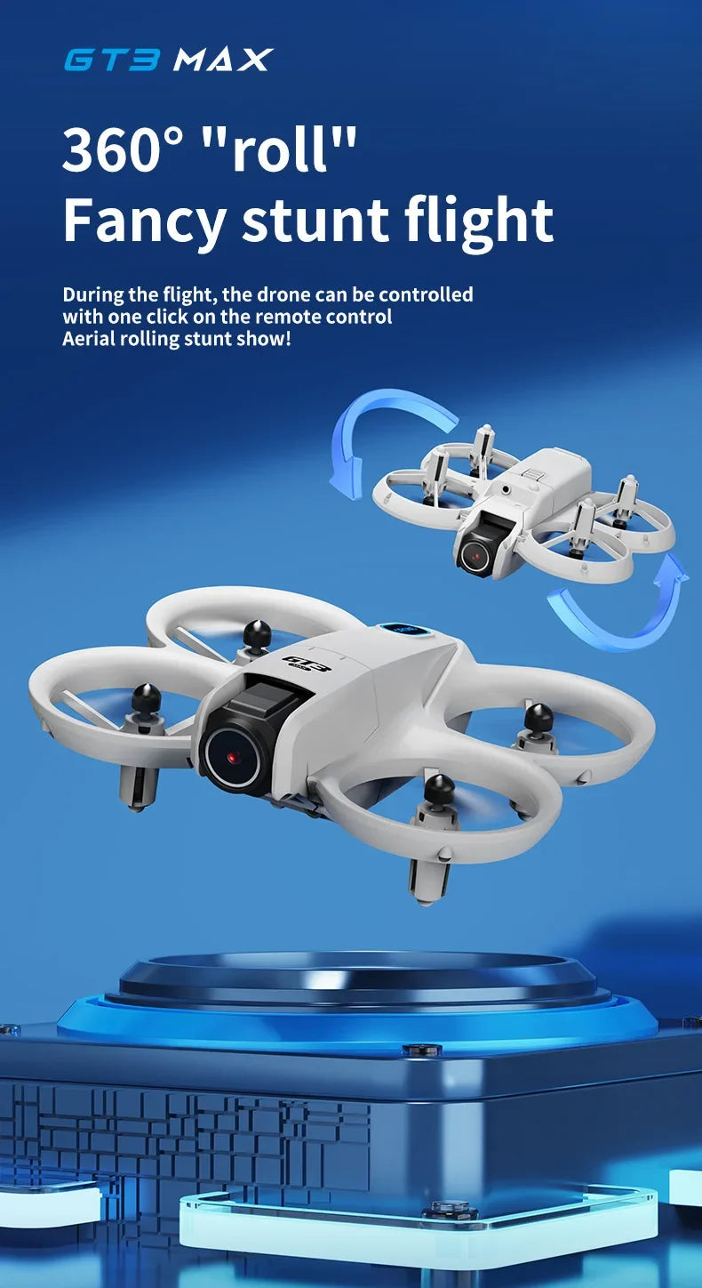 Drone GT3 MAX 2025 - 8K HD 4,3" - Télécommande - Mode sans tête - Hélicoptère - Flip 360° - Quadricoptère - Jouet - Mini drone - Cadeau pour enfant