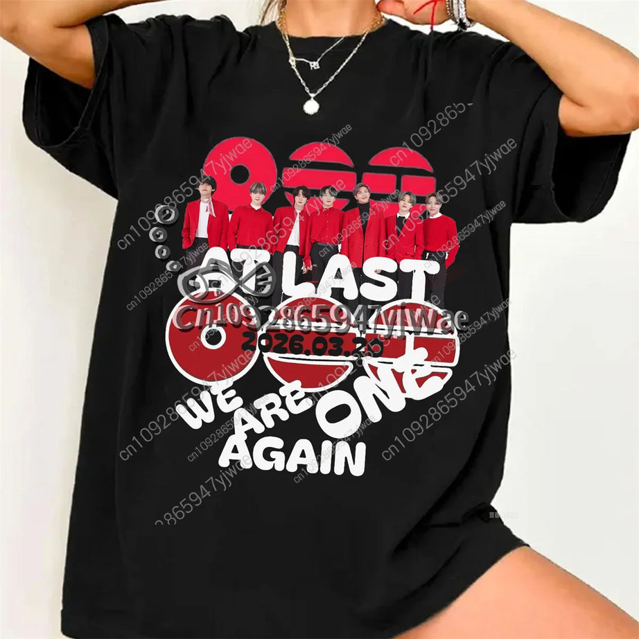 T-shirt « Come Back » 2026, tenue de concert pour la tournée mondiale, cadeau pour les fans d'albums K-pop, haut en coton respirant, t-shirt d'été pour hommes et femmes