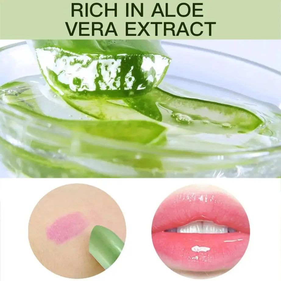 Rouge à lèvres à l'aloe vera changeant de couleur, baume à lèvres longue tenue, hydratant et activé par la température, soin nourrissant pour les lèvres résistant à la décoloration