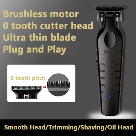 Tondeuse à cheveux sans fil Kemei 2299 Barber, tondeuse de précision à écartement zéro (0 mm), machine de coupe électrique professionnelle.