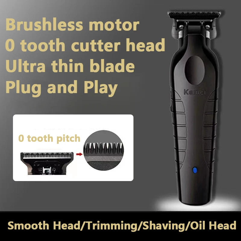 Tondeuse à cheveux sans fil Kemei 2299 Barber, tondeuse de précision à écartement zéro (0 mm), machine de coupe électrique professionnelle.