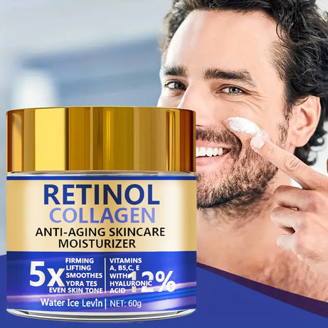 Crème visage au rétinol et collagène 60 g, soin hydratant raffermissant anti-âge à l'acide hyaluronique, livraison rapide
