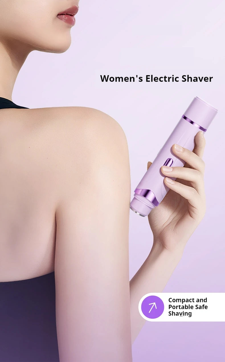 Rasoir électrique 2 en 1 pour femmes, épilation indolore, tondeuse corporelle rechargeable, épilateur pour aisselles et moustache
