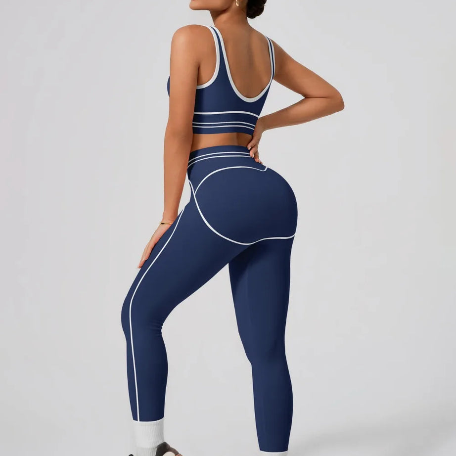 Ensemble de yoga sans coutures pour femme - Soutien-gorge de sport et legging taille haute, tenue de sport idéale pour la salle de sport, le fitness et les exercices d'étirement.