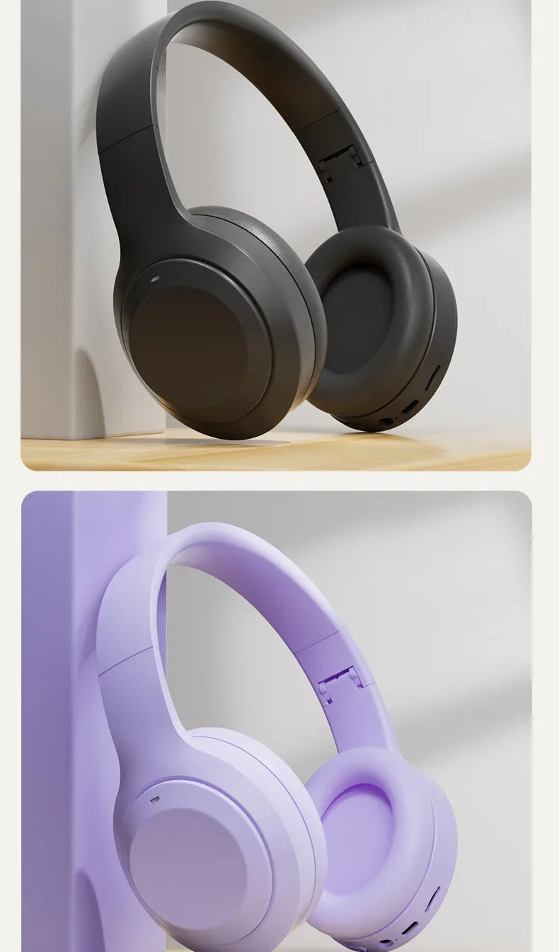 Casque stéréo Hi-Fi circum-aural M5 sans fil Bluetooth 5.3, idéal pour le sport et les jeux vidéo. Compatible avec carte TF/AUX et réduction du bruit.
