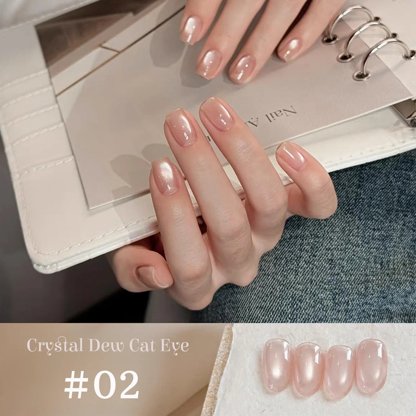 Vernis à ongles gel blanc effet œil de chat TC Flow Light (1 à 9 pièces) - Ultra brillant, semi-permanent, UV, effet miroir, aimant pour ongles