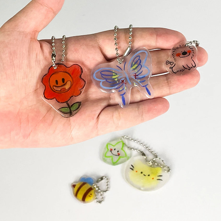 Lot de 5 feuilles de plastique thermorétractable, transparentes et vierges, pour loisirs créatifs (14,5 x 20 cm).