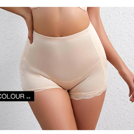 Culotte gainante avec coussinets pour les hanches, effet push-up et rehausseur de fesses, ventre plat, effet lissant, effet fesses rebondies.